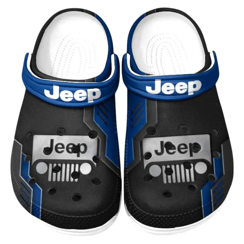 4x4 Vehicle Maker Lover’s All Over Print Clog, Slip-On Shoes for Daily Comfort and Garage Style CAR185 - Blue