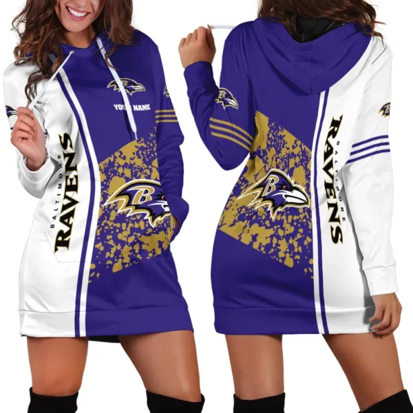 Charm City Squad Hoodie Dress For Women, Essential Women's Hoodie Dress PTHDDBR01