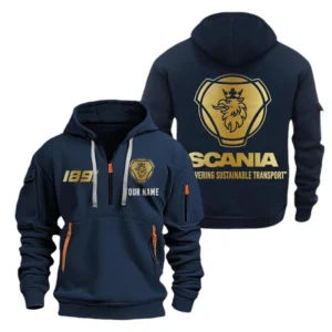 Heavy Hauler Hoodie Half Zipper, All Over Print Hoodie Gift For Heavy Hauler Enthusiasts CAR019