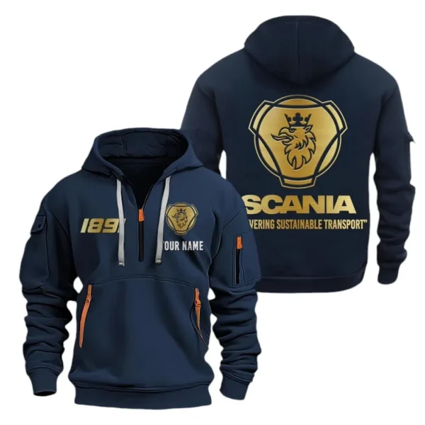 Heavy Hauler Hoodie Half Zipper, All Over Print Hoodie Gift For Heavy Hauler Enthusiasts CAR019