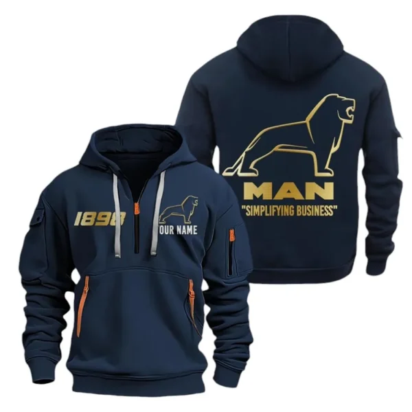 Hoodie Half Zipper Exclusive Logo Gift For European Heavy Truck Enthusiasts CAR019