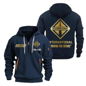 Hoodie Half Zipper Exclusive Logo Gift For Long-Haul Engine System Enthusiasts CAR019