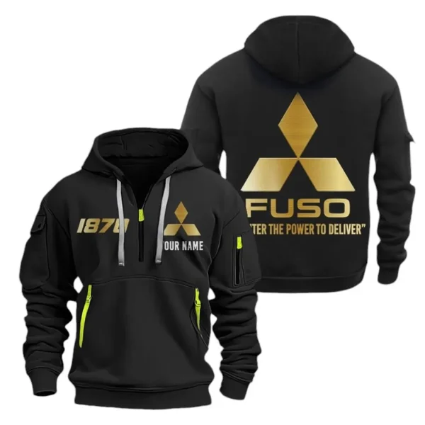 Hoodie Half Zipper Exclusive Logo Gift For City Cargo Truck Enthusiasts CAR019 - Image 2
