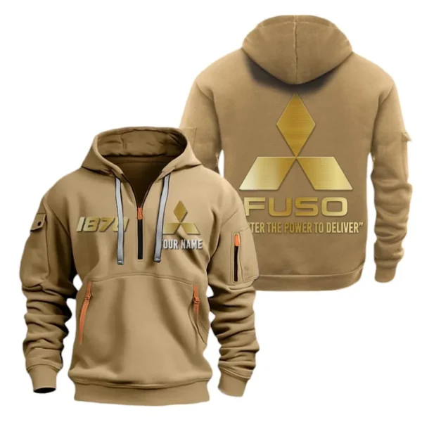 Hoodie Half Zipper Exclusive Logo Gift For City Cargo Truck Enthusiasts CAR019 - Image 4