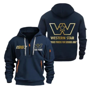 Hoodie Half Zipper Exclusive Logo Gift For Heavy-Duty Hauler Enthusiasts CAR019