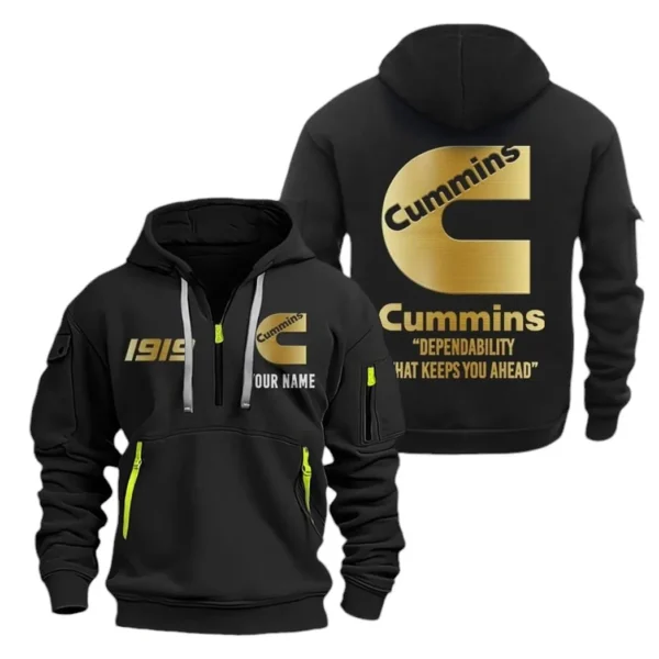 Diesel Power Engine Hoodie Half Zipper, Exclusive Logo Hoodie For Diesel Power Engine Enthusiasts CAR019 - Image 2