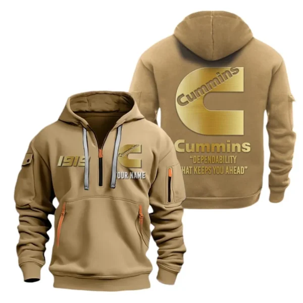 Diesel Power Engine Hoodie Half Zipper, Exclusive Logo Hoodie For Diesel Power Engine Enthusiasts CAR019 - Image 4