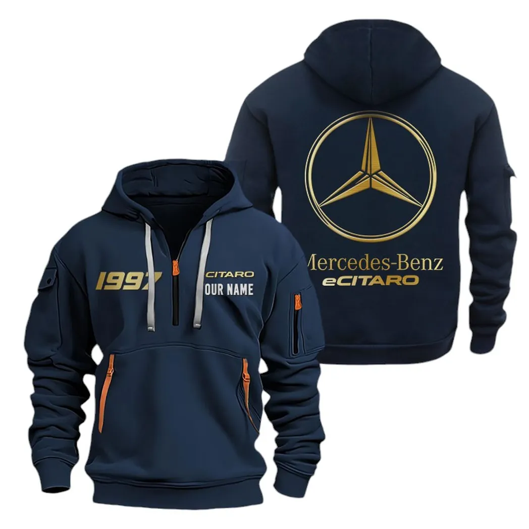 Hoodie Half Zipper Exclusive Logo Gift For City Bus Enthusiasts CAR019