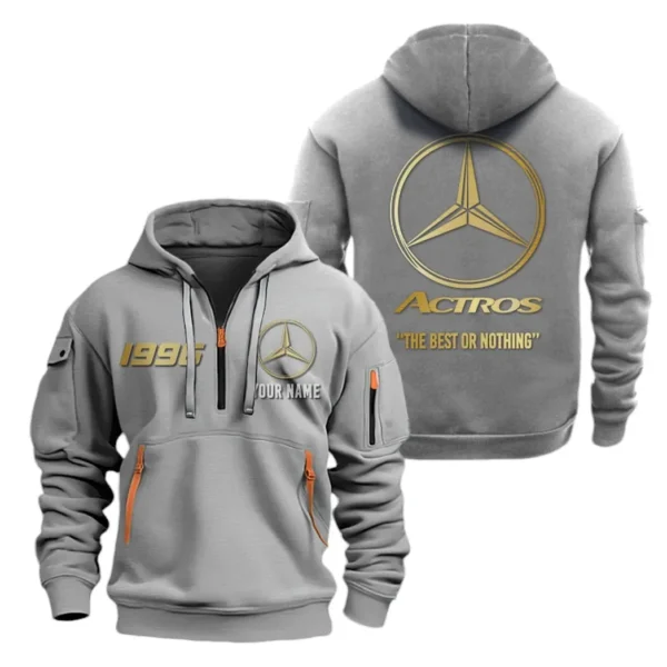 Hoodie Half Zipper Exclusive Logo Gift For Road Transport Truck Enthusiasts CAR019 - Image 3