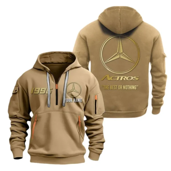Hoodie Half Zipper Exclusive Logo Gift For Road Transport Truck Enthusiasts CAR019 - Image 4