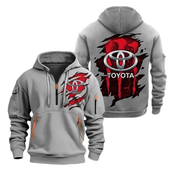 Global Auto Hoodie Half Zipper, Exclusive Logo Hoodie For Global Auto Enthusiasts CAR021 - Image 3
