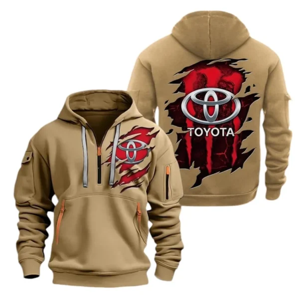 Global Auto Hoodie Half Zipper, Exclusive Logo Hoodie For Global Auto Enthusiasts CAR021 - Image 4