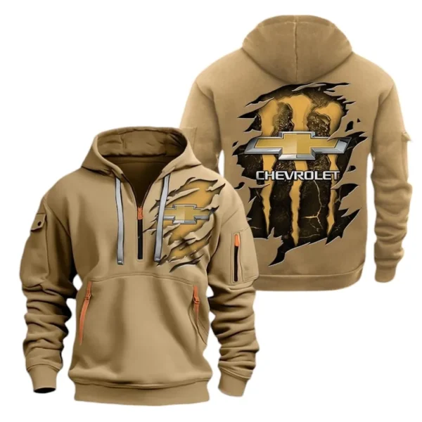 Popular US Car Hoodie Half Zipper, Exclusive Logo Hoodie For Popular US Car Enthusiasts CAR021 - Image 4