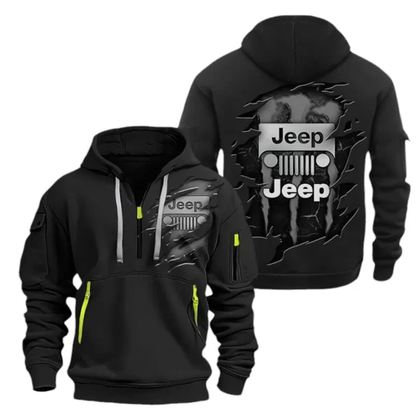 Hoodie Half Zipper Exclusive Logo Gift For 4x4 Vehicle Maker Enthusiasts CAR021 - Image 2