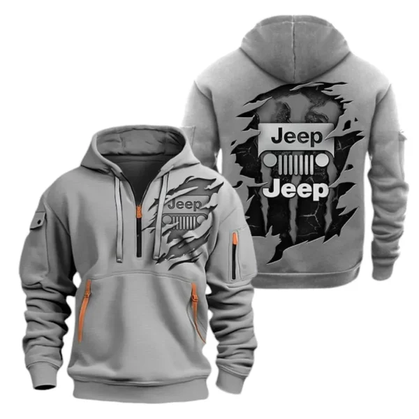 Hoodie Half Zipper Exclusive Logo Gift For 4x4 Vehicle Maker Enthusiasts CAR021 - Image 3