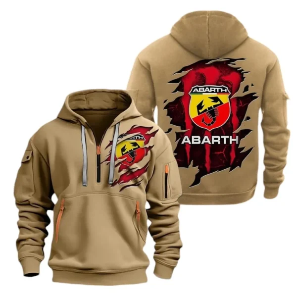Hoodie Half Zipper Exclusive Logo Gift For Italian Racing Car Enthusiasts CAR021 - Image 4