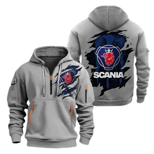 Hoodie Half Zipper Exclusive Logo Gift For Heavy Hauler Enthusiasts CAR021 - Image 3