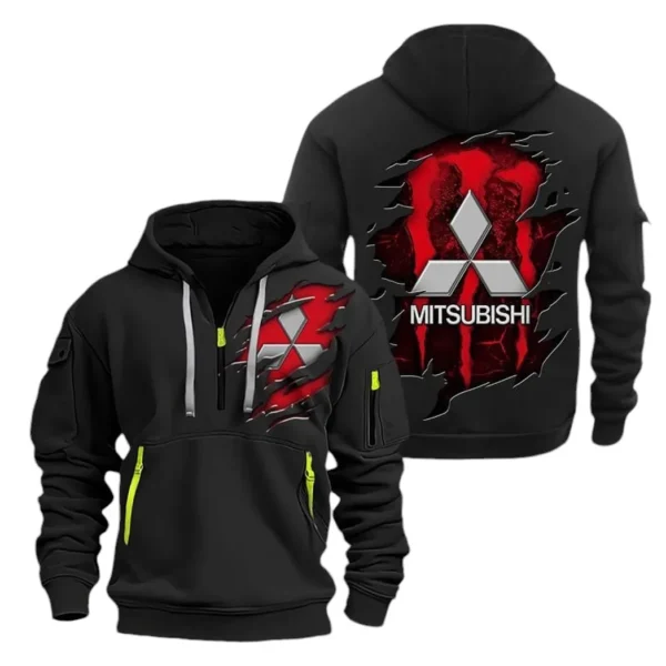 Compact Sedan Hoodie Half Zipper, Exclusive Logo Hoodie For Compact Sedan Enthusiasts CAR021 - Image 2