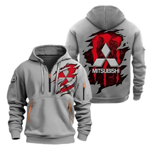 Compact Sedan Hoodie Half Zipper, Exclusive Logo Hoodie For Compact Sedan Enthusiasts CAR021 - Image 3