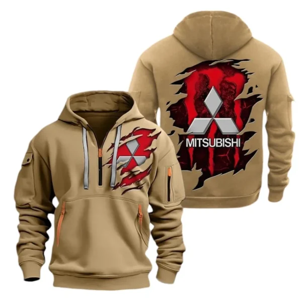 Compact Sedan Hoodie Half Zipper, Exclusive Logo Hoodie For Compact Sedan Enthusiasts CAR021 - Image 4