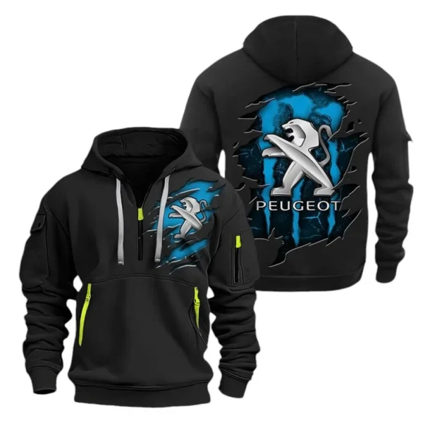 Hoodie Half Zipper Exclusive Logo Gift For French Auto Enthusiasts CAR021 - Image 2