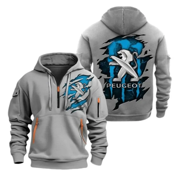 Hoodie Half Zipper Exclusive Logo Gift For French Auto Enthusiasts CAR021 - Image 3