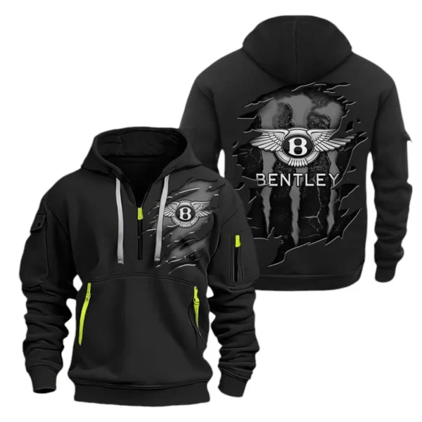 British Luxury Hoodie Half Zipper, Exclusive Logo Hoodie For British Luxury Enthusiasts CAR021 - Image 2