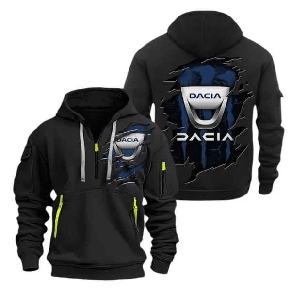 Hoodie Half Zipper Exclusive Logo Gift For Eastern European Car Enthusiasts CAR021 - Image 2