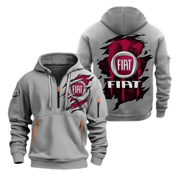 Hoodie Half Zipper Exclusive Logo Gift For Italian Compact Car Enthusiasts CAR021 - Image 3