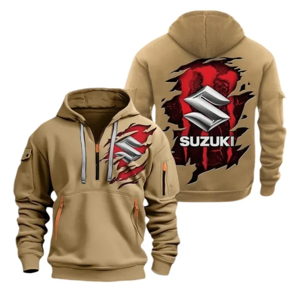 Hoodie Half Zipper Exclusive Logo Gift For Superbike Enthusiasts CAR021 - Image 4