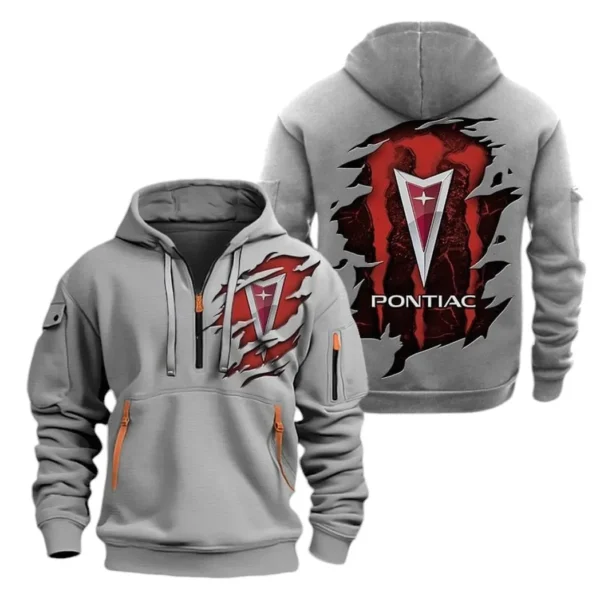 Classic American Car Hoodie Half Zipper, Exclusive Logo Hoodie For Classic American Car Enthusiasts CAR021 - Image 3