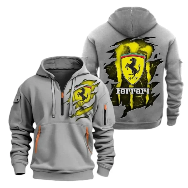 Hoodie Half Zipper Exclusive Logo Gift For Supercar Enthusiasts CAR021 - Image 3