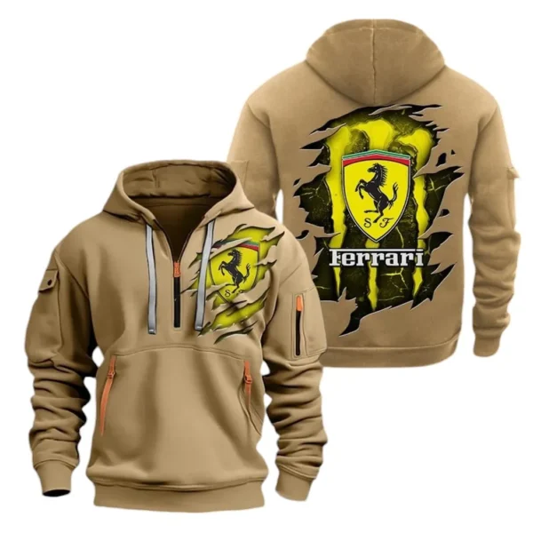 Hoodie Half Zipper Exclusive Logo Gift For Supercar Enthusiasts CAR021 - Image 4