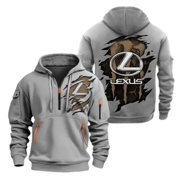 Luxury SUV Hoodie Half Zipper, Exclusive Logo Hoodie For Luxury SUV Enthusiasts CAR021 - Image 3