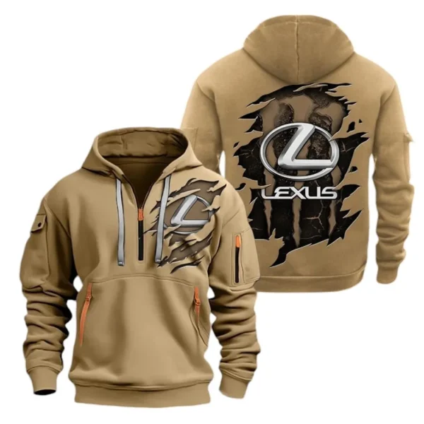 Luxury SUV Hoodie Half Zipper, Exclusive Logo Hoodie For Luxury SUV Enthusiasts CAR021 - Image 4