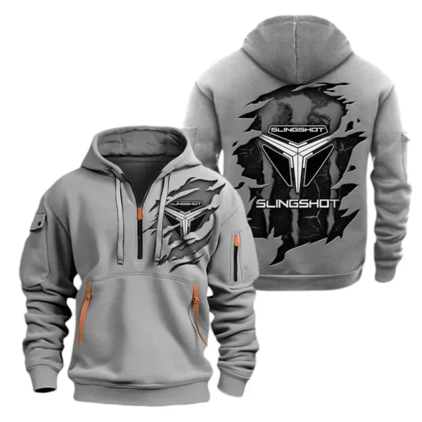 Three-Wheel Roadster Hoodie Half Zipper, All Over Print Hoodie Gift For Three-Wheel Roadster Enthusiasts CAR021 - Image 3