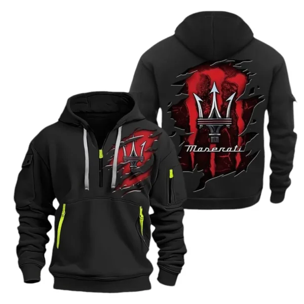 Performance Sedan Hoodie Half Zipper, Exclusive Logo Hoodie For Performance Sedan Enthusiasts CAR021 - Image 2