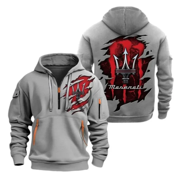 Performance Sedan Hoodie Half Zipper, Exclusive Logo Hoodie For Performance Sedan Enthusiasts CAR021 - Image 3