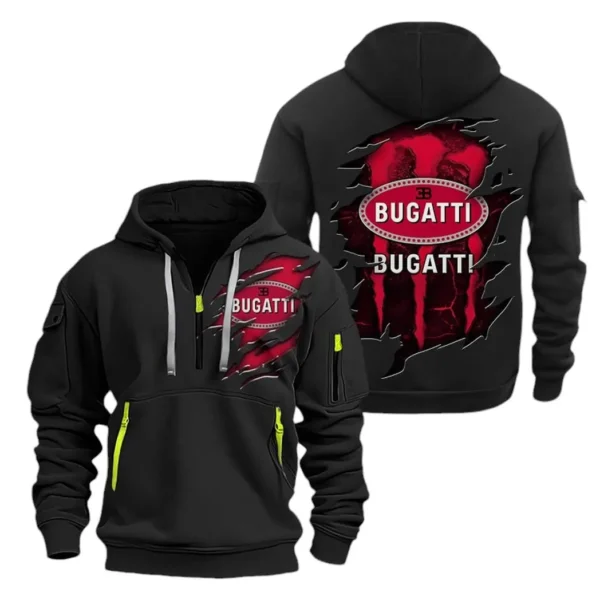 Hoodie Half Zipper Exclusive Logo Gift For Hypercar Enthusiasts CAR021 - Image 2