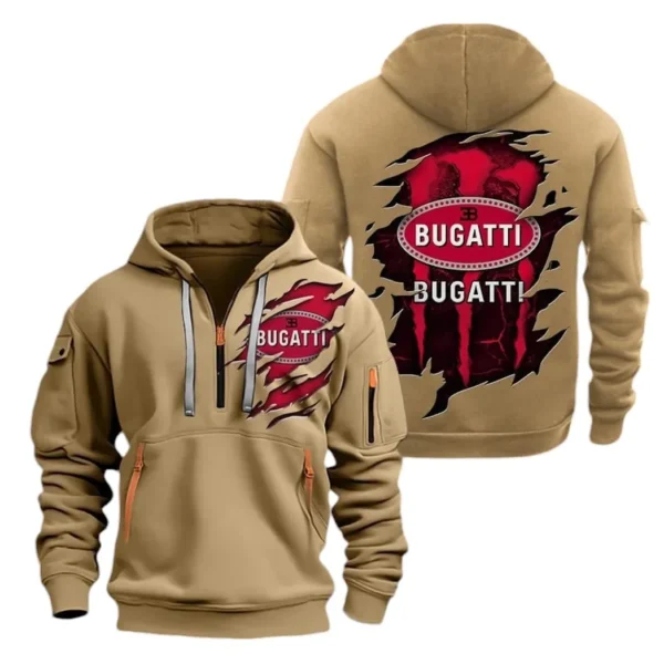 Hoodie Half Zipper Exclusive Logo Gift For Hypercar Enthusiasts CAR021 - Image 4
