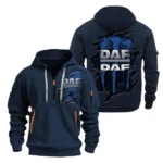 Commercial Lorry Hoodie Half Zipper, All Over Print Hoodie Gift For Commercial Lorry Enthusiasts CAR021