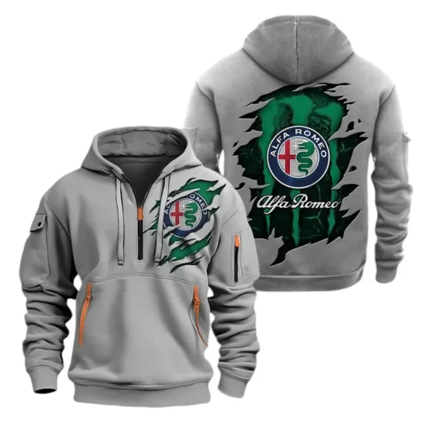 Hoodie Half Zipper Exclusive Logo Gift For Italian Classic Enthusiasts CAR021 - Image 3