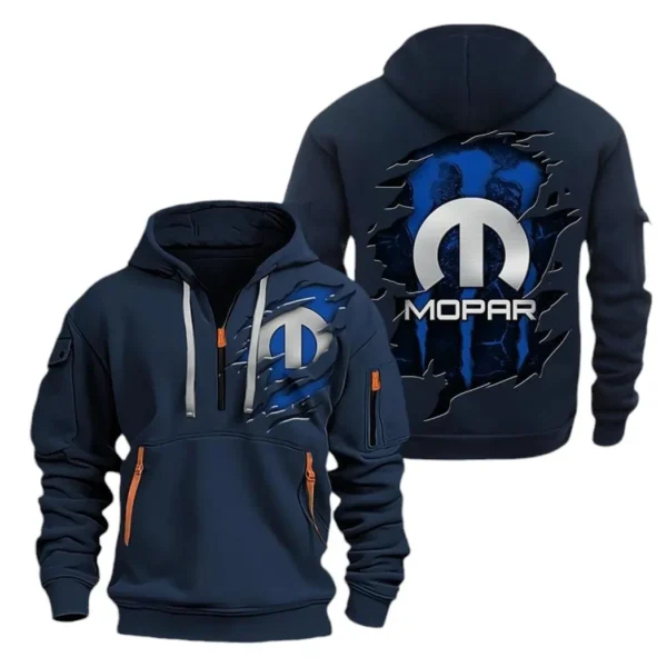 Hoodie Half Zipper Exclusive Logo Gift For Muscle Car Parts Enthusiasts CAR021