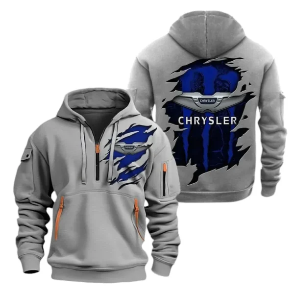 American Sedan Hoodie Half Zipper, All Over Print Hoodie Gift For American Sedan Enthusiasts CAR021 - Image 3