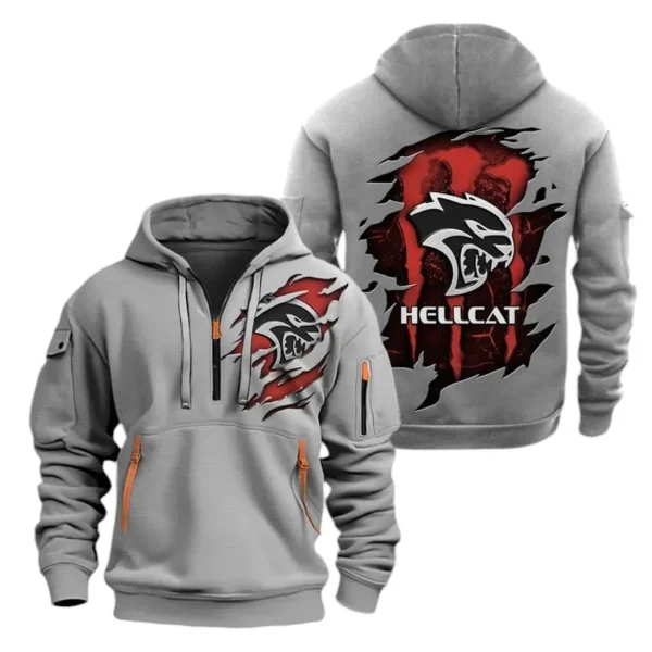 High-Performance Muscle Car Hoodie Half Zipper, Exclusive Logo Hoodie For High-Performance Muscle Car Enthusiasts CAR021 - Image 3