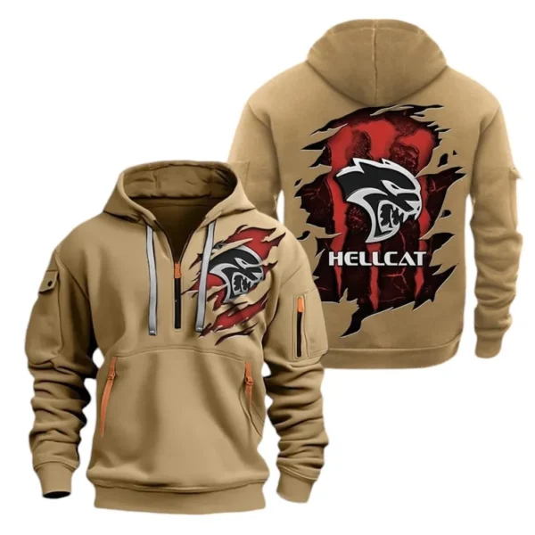 High-Performance Muscle Car Hoodie Half Zipper, Exclusive Logo Hoodie For High-Performance Muscle Car Enthusiasts CAR021 - Image 4