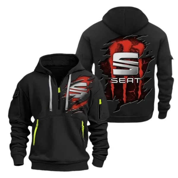 Hoodie Half Zipper Exclusive Logo Gift For Compact Car Enthusiasts CAR021 - Image 2