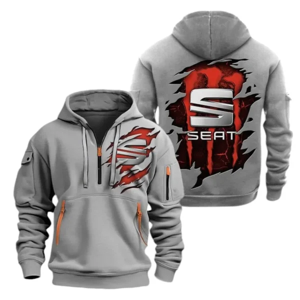 Hoodie Half Zipper Exclusive Logo Gift For Compact Car Enthusiasts CAR021 - Image 3