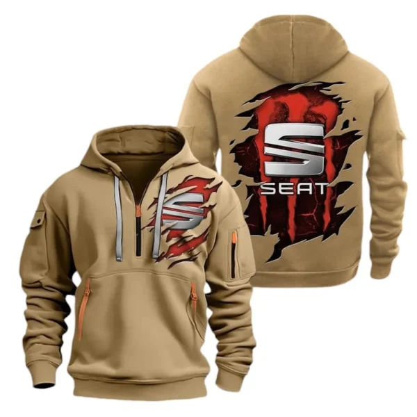 Hoodie Half Zipper Exclusive Logo Gift For Compact Car Enthusiasts CAR021 - Image 4