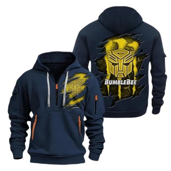 Yellow Sports Car Hoodie Half Zipper, Exclusive Logo Hoodie For Yellow Sports Car Enthusiasts CAR021